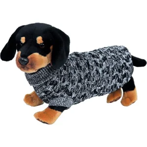 Boony Dog Fashion - Kabeltrui Tangled - Antraciet & Wit