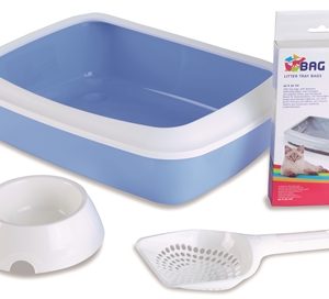 Savic kitten kattenbak sterterset blauw/ wit