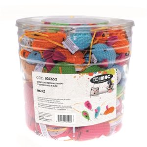 Imac gekleurde muis in pot- kattenspeelgoed