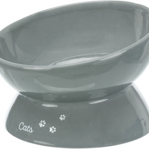Trixie keramieke kattenvoerbak- verhoogd grijs