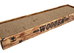 Croci katten krabpaal homedecor met houtprint bruin