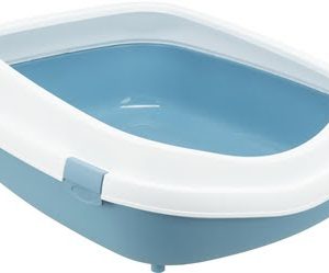 Trixie kattenbak Primio met rand blauw/ wit