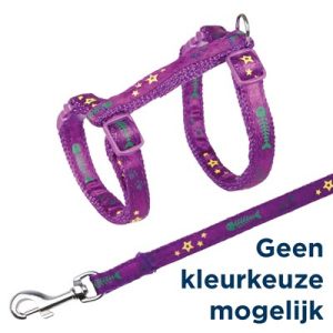 Trixie kattentuig met riem en visgraat motief assorti