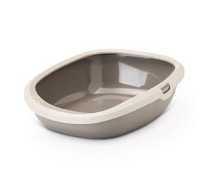 Savic kattenbak happy planet gizmo met rand mocca / warmgrijs