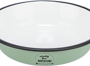 TRIXIE VOER/WATERBAK PLAT EMAILLE / RVS GROEN