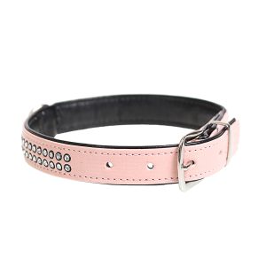 CRYSTAL CHIC KUNSTLEER HALSBAND 28-33cm/14mm roze