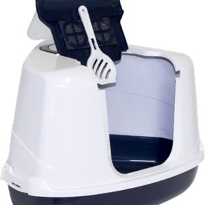 MODERNA HOEK KATTENBAK FLIP DONKERBLAUW/WIT