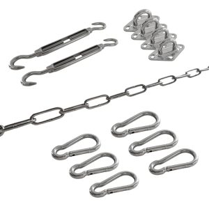 RVS Bevestigingset – Vierhoekig Schaduwdoek