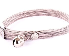Martin elastische nylon katten halsband grijs