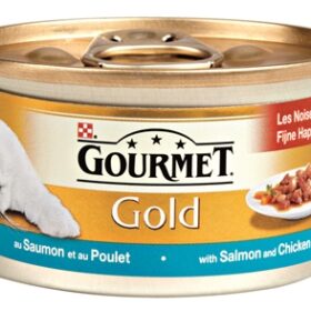 GOURMET GOLD FIJNE HAPJES ZALM / KIP