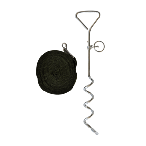 Grondanker met 10 meter riem groen – Tentanker – Hondenanker