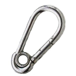 Karabijnhaak – 80 mm – Met ring – Verzinkt