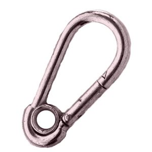 Karabijnhaak – 120 mm – Met ring – RVS