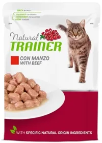 Natural Trainer Beef Pouch katten natvoer 12st
