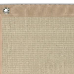 Schaduwdoek met polyesterband en RVS-ogen om de 50cm